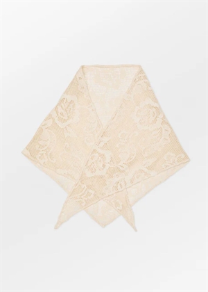 Croflora triangle scarf Birch White Becksøndergaard 
